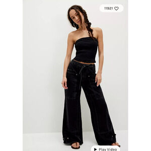Free People CRVY Outlaw Wide-Leg Jeans Medium NEW